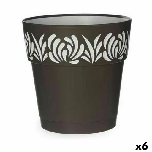 Vaso Autoirrigável Stefanplast Gaia Antracite Plástico 25 x 25 x 25 cm (6 Unidades)