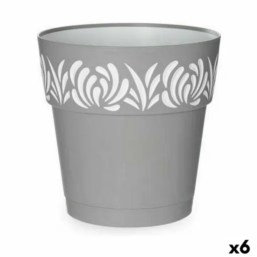 Vaso Autoirrigável Stefanplast Gaia Cinzento Plástico 25 x 25 x 25 cm (6 Unidades)