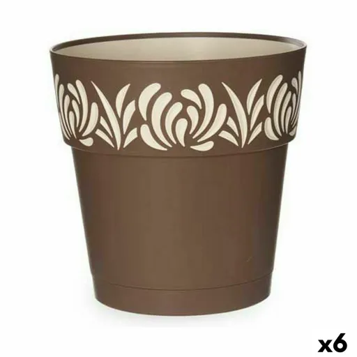 Vaso Autoirrigável Stefanplast Gaia Castanho Plástico 25 x 25 x 25 cm (6 Unidades)