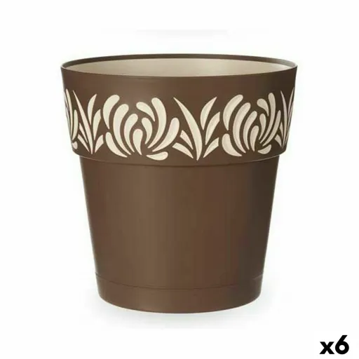 Vaso Autoirrigável Stefanplast Gaia Castanho Plástico 29 x 29 x 29 cm (6 Unidades)