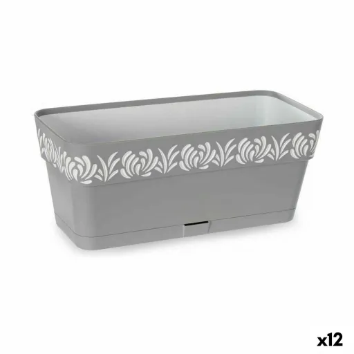 Floreira Autoirrigável Stefanplast Gaia Cinzento Plástico 13,3 x 12,3 x 29,3 cm (12 Unidades)