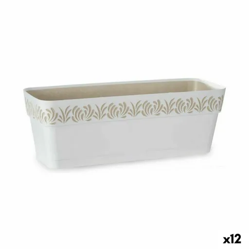 Floreira Autoirrigável Stefanplast Gaia Branco Plástico 49,5 x 17 x 19 cm (12 Unidades)