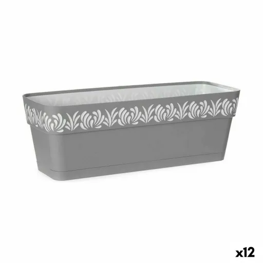 Floreira Autoirrigável Stefanplast Gaia Cinzento Plástico 49,5 x 17 x 19 cm (12 Unidades)