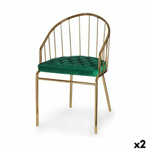 Cadeira Barras Verde Dourado 51 x 81 x 52 cm (2 Unidades)