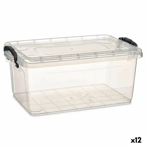 Caixa de Armazenagem com Tampa Transparente Plástico 8,5 L 23,5 x 15,5 x 37 cm (12 Unidades)