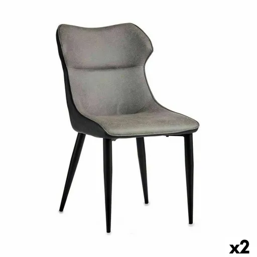 Poltrona Preto Cinzento Aço 49 x 86 x 60 cm (2 Unidades)