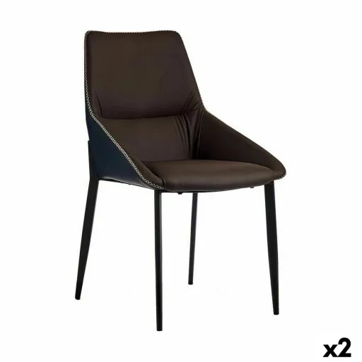 Poltrona Entrançado Azul Castanho Aço 50 x 87 x 61 cm (2 Unidades)