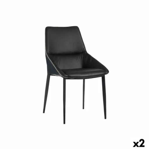 Poltrona Entrançado Azul Preto Aço 50 x 87 x 61 cm (2 Unidades)