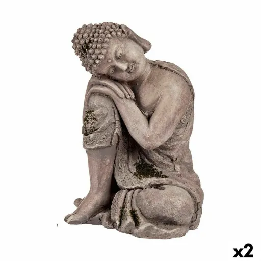 Figura Decorativa para Jardim Buda Poliresina 23 x 34 x 28 cm (2 Unidades)