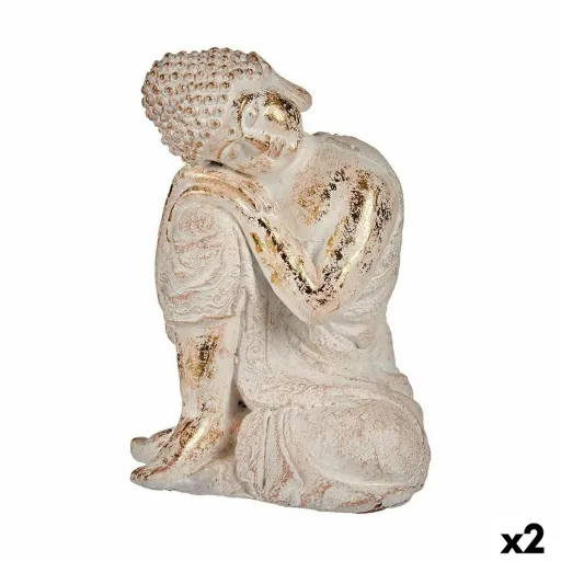 Figura Decorativa para Jardim Buda Poliresina 23 x 33 x 26 cm (2 Unidades)