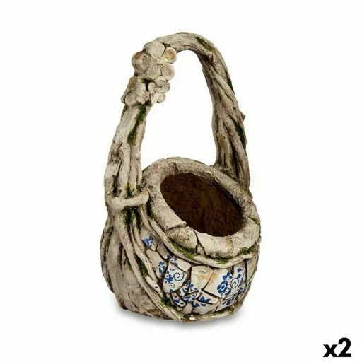 Figura Decorativa para Jardim Vaso Poliresina 25,5 x 44 x 27,5 cm (2 Unidades)