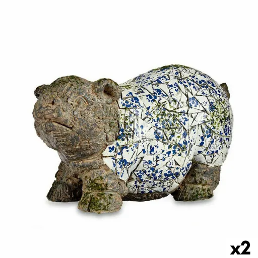 Figura Decorativa para Jardim Porco Poliresina 20,5 x 26 x 47 cm (2 Unidades)