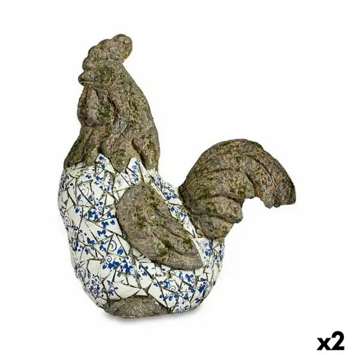 Figura Decorativa para Jardim Galo Poliresina 22,5 x 46 x 41,5 cm (2 Unidades)