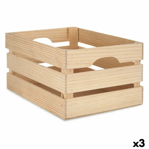 Caixa Decorativa Madeira de Pinho 26 x 18,3 x 36 cm (3 Unidades)