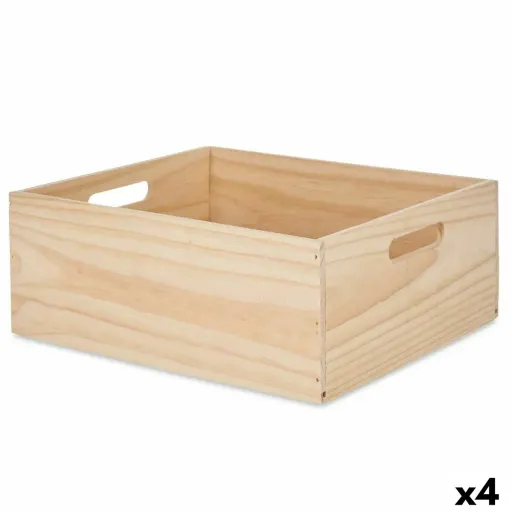 Caixa Decorativa Madeira de Pinho 31 x 14 x 36 cm (4 Unidades)