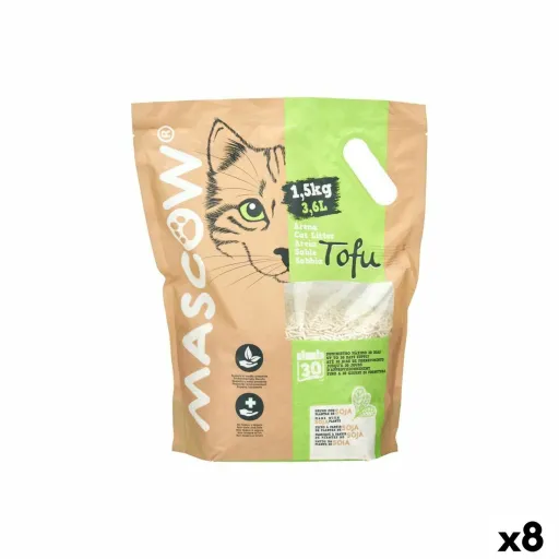 Areia para Gatos 1,5 Kg Soja Branco (8 Unidades)