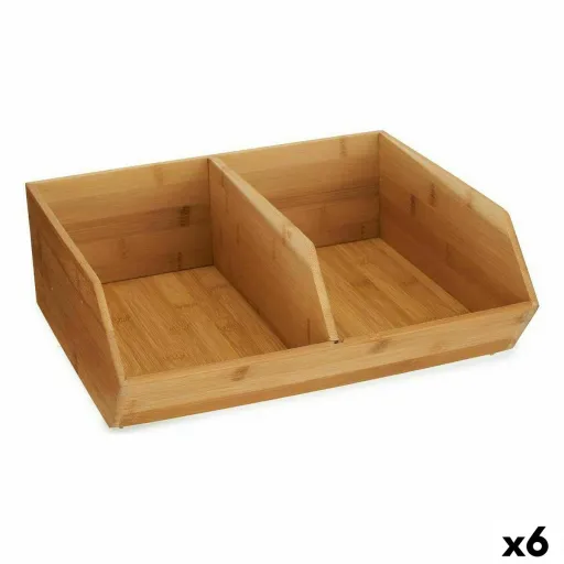 Caixa de Organização Empilhável Bambu 34,5 x 13 x 31 cm (6 Unidades)