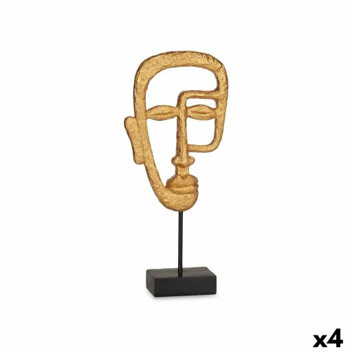 Figura Decorativa Face Dourado 19,5 x 38 x 10,5 cm (4 Unidades)