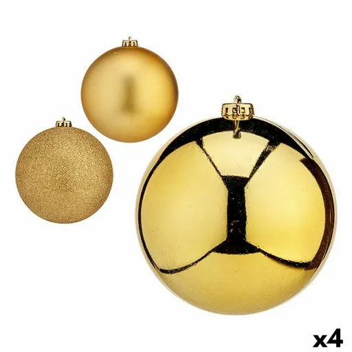 Conjunto de Bolas de Natal Dourado Plástico Ø 15 cm (4 Unidades)