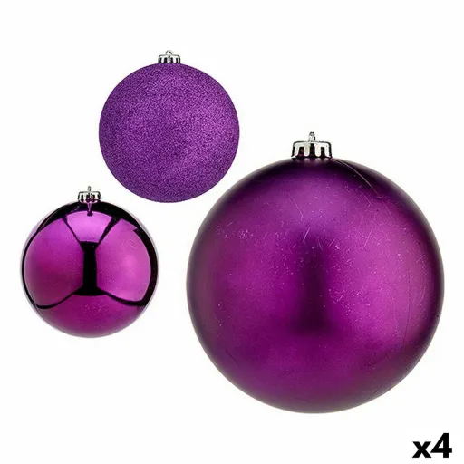 Conjunto de Bolas de Natal Roxo Plástico Ø 15 cm (4 Unidades)