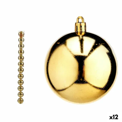 Conjunto de Bolas de Natal Dourado PVC Ø 7 cm (12 Unidades)