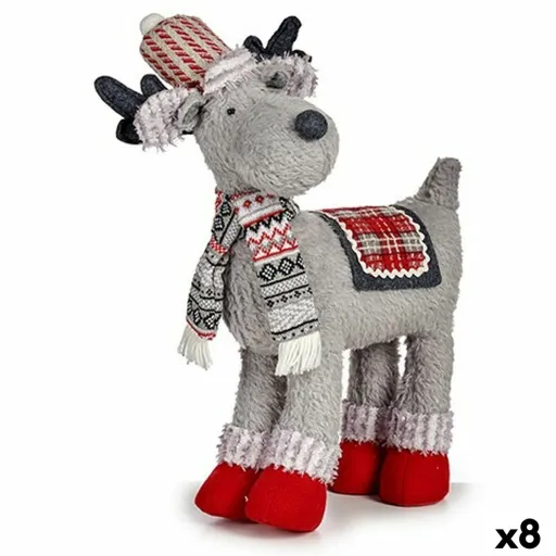 Figura Decorativa Rena de Natal Vermelho Cinzento 125 x 45 x 48 cm (8 Unidades)