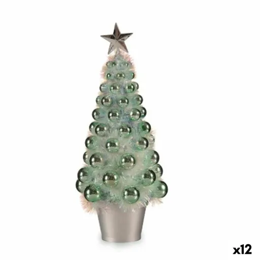 Figura Decorativa Árvore de Natal Verde Polipropileno PET 16 x 37,5 x 16 cm (12 Unidades)