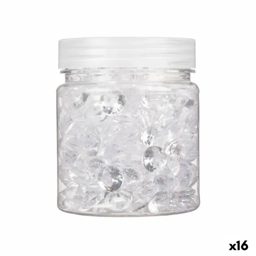 Pedras Decorativas Diamante 150 g Transparente Plástico 6,5 x 8 x 6,5 cm (16 Unidades)