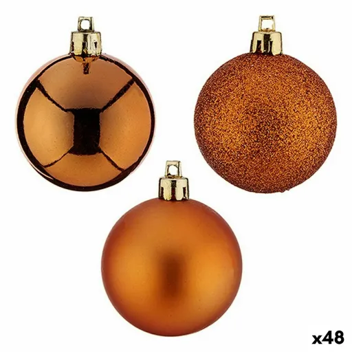 Conjunto de Bolas de Natal Laranja 5 x 6 x 5 cm (48 Unidades)