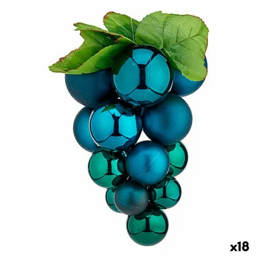 Bola de Natal Uvas Pequeno Azul Plástico 14 x 14 x 25 cm (18 Unidades)