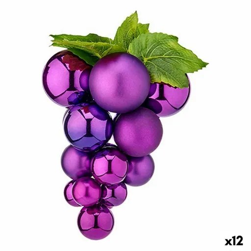 Bola de Natal Uvas Médio Roxo Plástico 19 x 28 x 19 cm (12 Unidades)