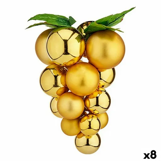 Bola de Natal Uvas Grande Dourado Plástico 22 x 26 x 23 cm (8 Unidades)