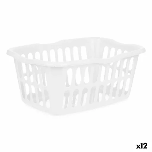 Cesto Branco Polipropileno 50 L 58 x 24 x 42 cm (12 Unidades)