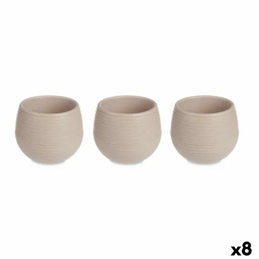 Conjunto de Vasos Taupe Plástico 8 x 8 x 7 cm (8 Unidades)