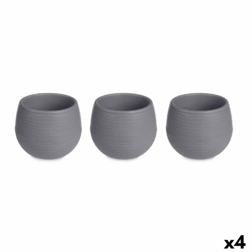 Conjunto de Vasos Antracite Plástico 16,5 x 16,5 x 14,5 cm (4 Unidades)