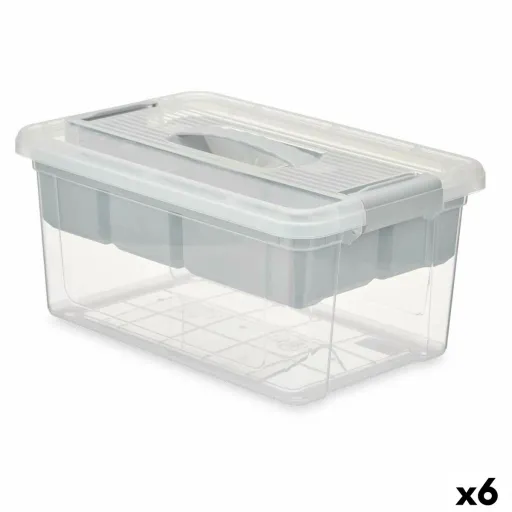 Caixa Multiusos Cinzento Transparente Plástico 9 L 35,5 x 17 x 23,5 cm (6 Unidades)