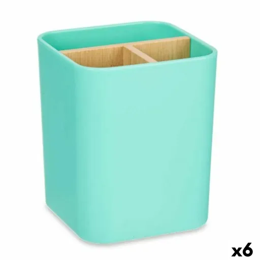 Suporte para a Escova de Dentes Verde Bambu Polipropileno 9 x 11 x 9 cm (6 Unidades)