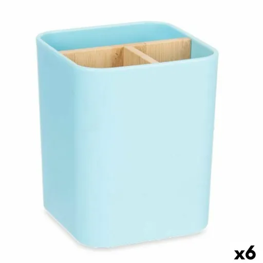 Suporte para a Escova de Dentes Azul Bambu Polipropileno 9 x 11 x 9 cm (6 Unidades)