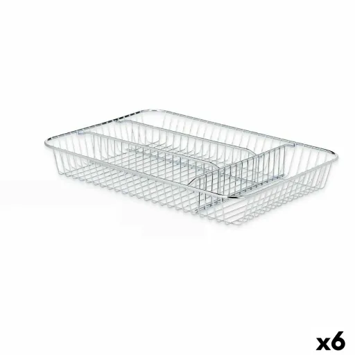 Organizador de Talheres Prateado Metal 26 x 4,5 x 35,5 cm (6 Unidades)