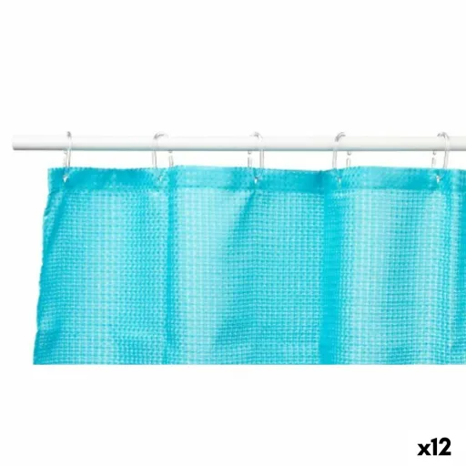 Cortina de Duche Pontos Azul Poliéster 180 x 180 cm (12 Unidades)