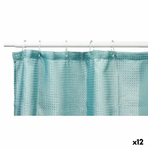 Cortina de Duche Pontos Verde Turquesa Poliéster 180 x 180 cm (12 Unidades)