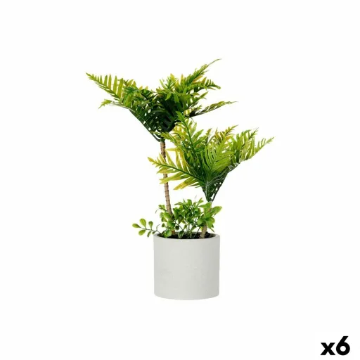 Planta Decorativa Palmeira Plástico Cimento 12 x 45 x 12 cm (6 Unidades)