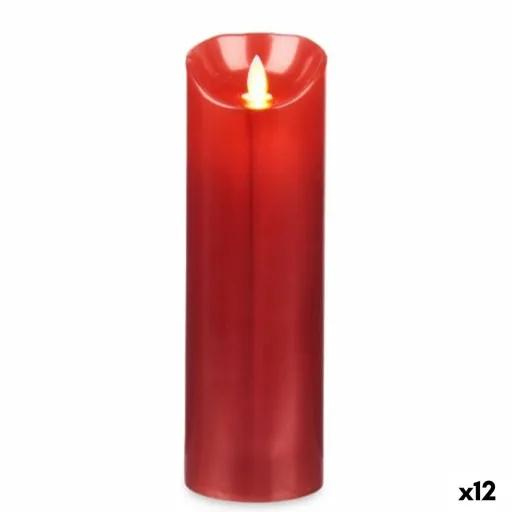 Vela LED Vermelho 8 x 8 x 25 cm (12 Unidades)