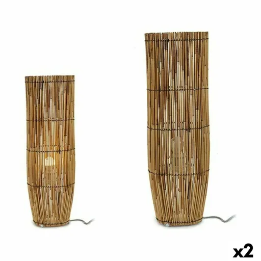 Luminária de Chão Natural Bambu 21,5 x 62 x 21,5 cm (2 Unidades)