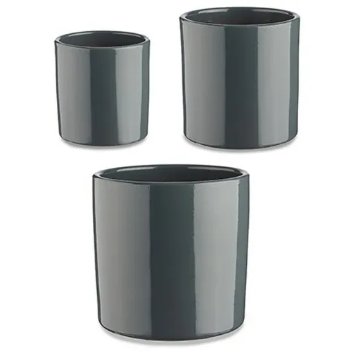 Conjunto de Vasos Ø 14 cm Ø 22 cm Ø 17 cm Cilindro 3 Peças Antracite