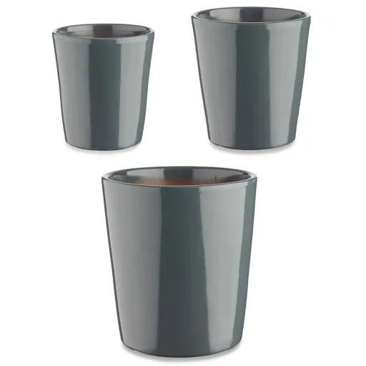 Conjunto de Vasos Ø 14 cm Ø 22 cm Ø 17 cm Cónica 3 Peças Antracite