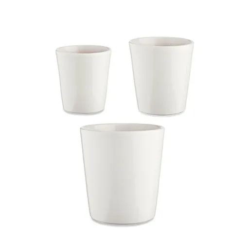 Conjunto de Vasos Ø 14 cm Ø 22 cm Ø 17 cm Cónica 3 Peças Branco