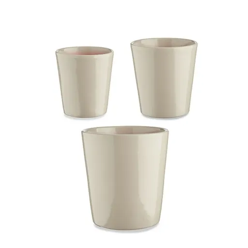 Conjunto de Vasos Ø 14 cm Ø 22 cm Ø 17 cm Cónica 3 Peças Cinzento