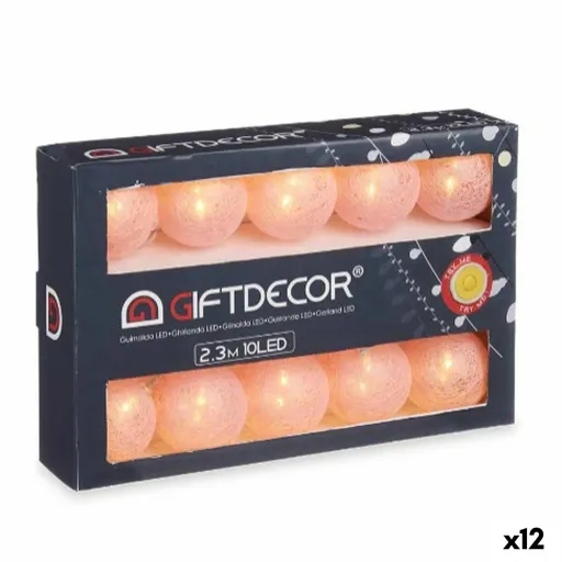 Grinalda de Luzes LED Bol Cor de Rosa 2,3 m (12 Unidades)