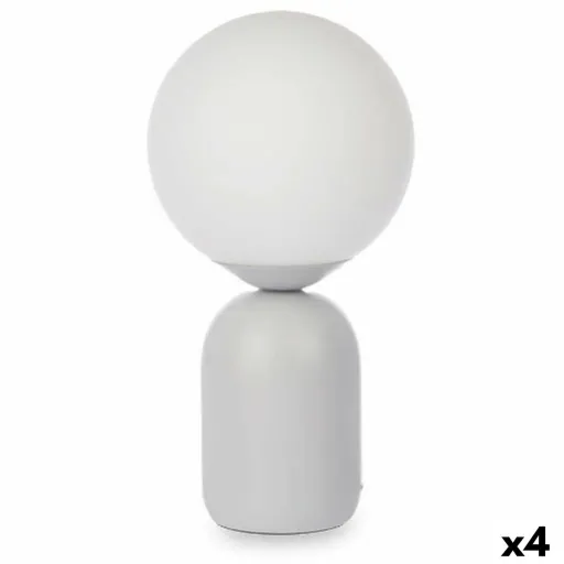 Lâmpada de Mesa Bol 40 W Branco Cinzento Cerâmica 15 x 28,5 x 15 cm (4 Unidades)